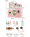 Little Angel - Kids Wooden Kitchen Playset With Accessories - Pink
